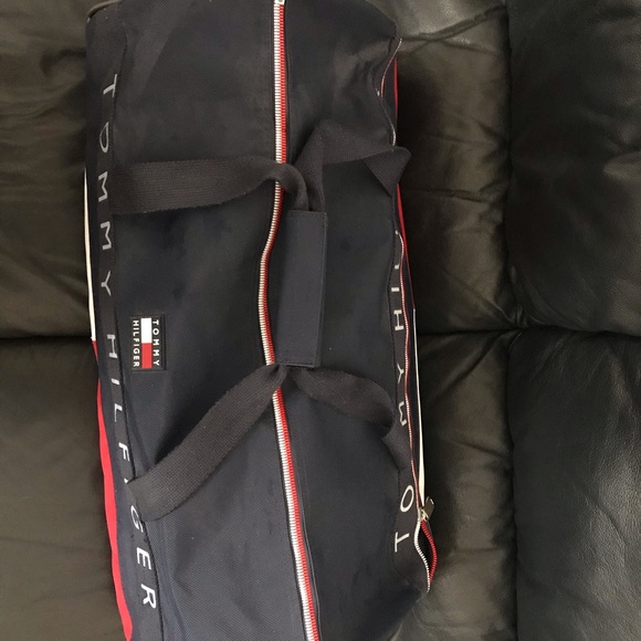 VTG Vintage 1990s Tommy Hilfiger Navy Duffle Bag - Picture 4 of 8